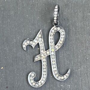Diamond H initial pendant